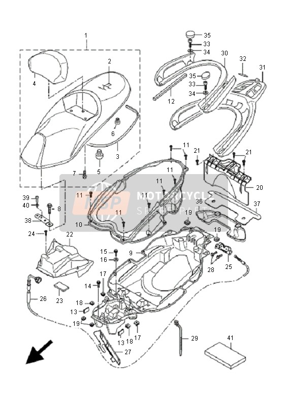 Yamaha VP250 X-CITY 2009 Seat for a 2009 Yamaha VP250 X-CITY